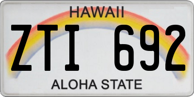 HI license plate ZTI692