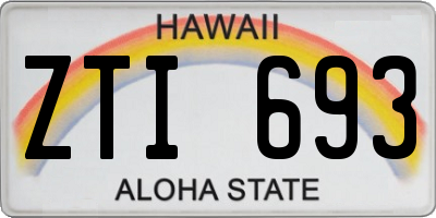 HI license plate ZTI693