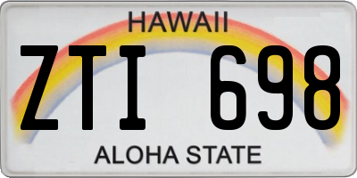 HI license plate ZTI698