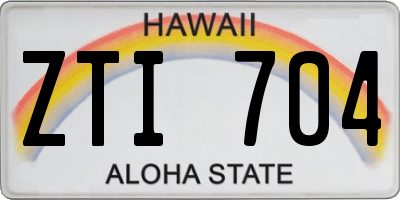 HI license plate ZTI704