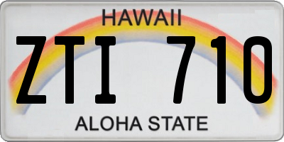 HI license plate ZTI710