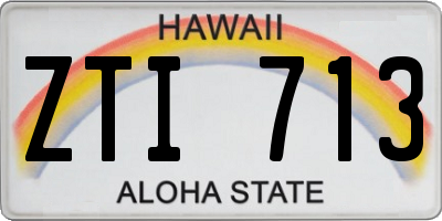 HI license plate ZTI713