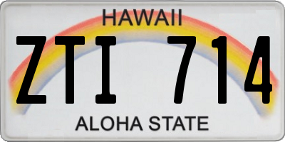 HI license plate ZTI714