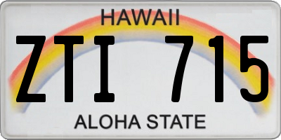 HI license plate ZTI715