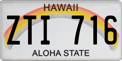 HI license plate ZTI716