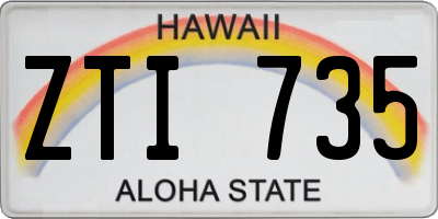 HI license plate ZTI735