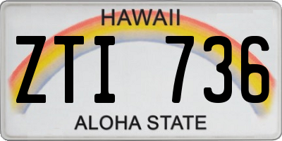 HI license plate ZTI736