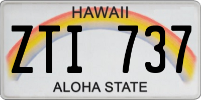 HI license plate ZTI737