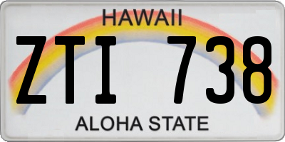 HI license plate ZTI738