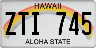 HI license plate ZTI745