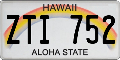 HI license plate ZTI752