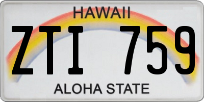 HI license plate ZTI759