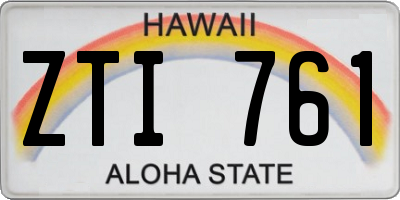 HI license plate ZTI761
