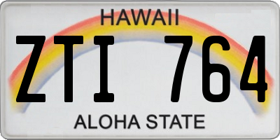 HI license plate ZTI764