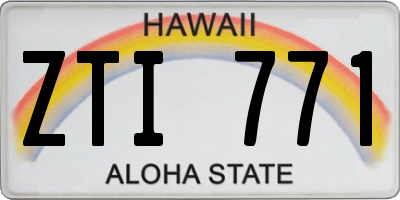 HI license plate ZTI771