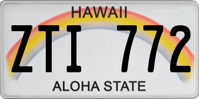 HI license plate ZTI772