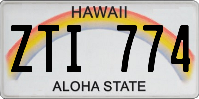 HI license plate ZTI774