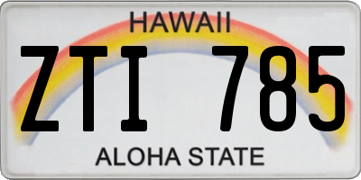 HI license plate ZTI785