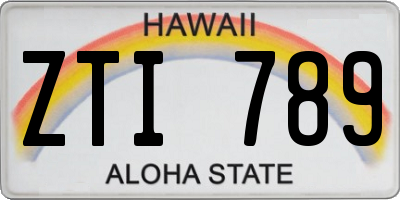 HI license plate ZTI789