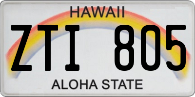 HI license plate ZTI805