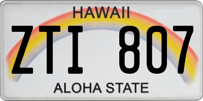 HI license plate ZTI807