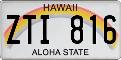 HI license plate ZTI816