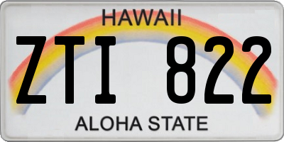 HI license plate ZTI822