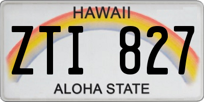 HI license plate ZTI827