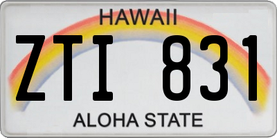 HI license plate ZTI831
