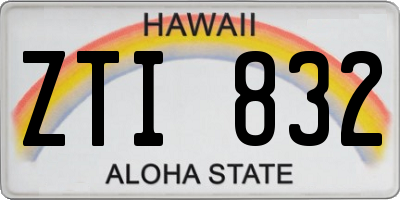 HI license plate ZTI832