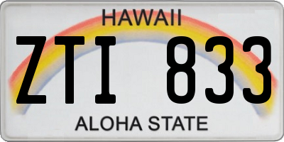 HI license plate ZTI833