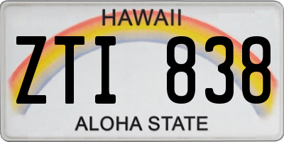 HI license plate ZTI838