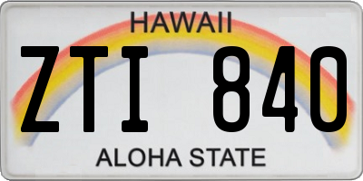 HI license plate ZTI840
