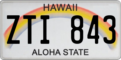 HI license plate ZTI843
