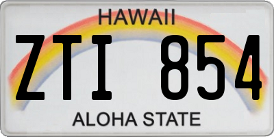 HI license plate ZTI854