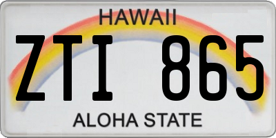 HI license plate ZTI865