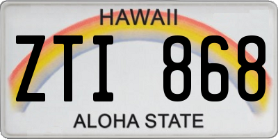 HI license plate ZTI868