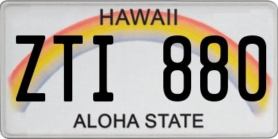 HI license plate ZTI880