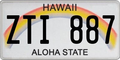HI license plate ZTI887