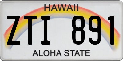 HI license plate ZTI891