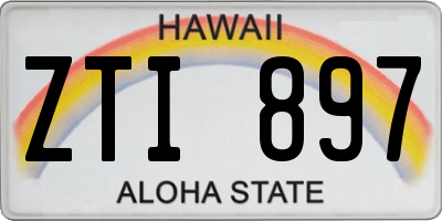 HI license plate ZTI897