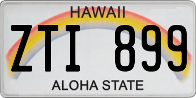HI license plate ZTI899