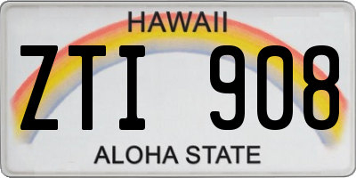 HI license plate ZTI908