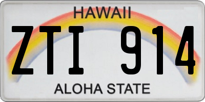 HI license plate ZTI914