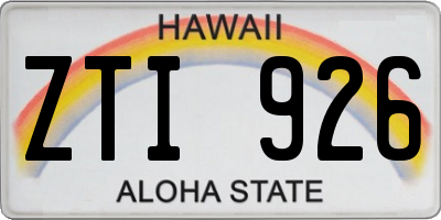 HI license plate ZTI926