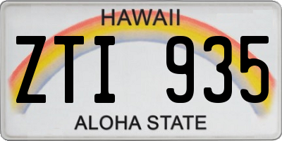 HI license plate ZTI935