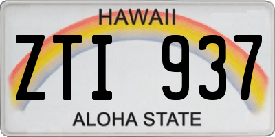 HI license plate ZTI937