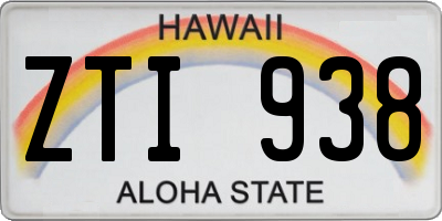 HI license plate ZTI938