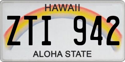 HI license plate ZTI942