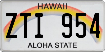 HI license plate ZTI954